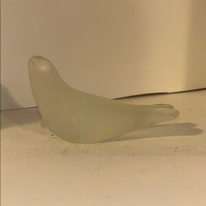 Elegant Frosted Glass Bird Figurine